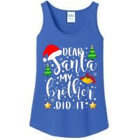 Dear Santa My Brother Did It Funny Christmas Pajama Ladies Essential Tank