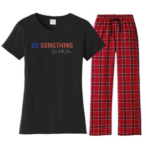 Do Something Michelle Obama Harris Walz 2024 Women's Flannel Pajama Set