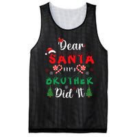 Dear Santa My Brother Did It Funny Christmas Pajama Mesh Reversible Basketball Jersey Tank