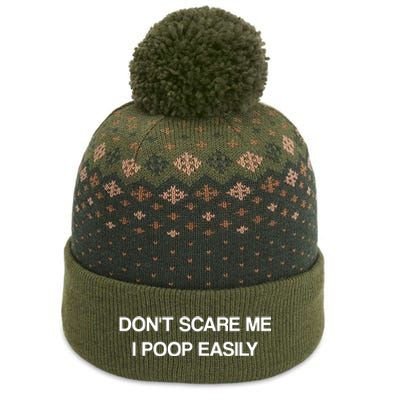 Don't Scare Me I Poop Easily Funny The Baniff Cuffed Pom Beanie