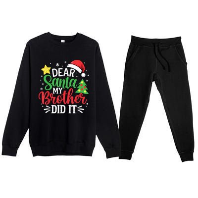 Dear Santa My Brother Did It Xmas Family Premium Crewneck Sweatsuit Set