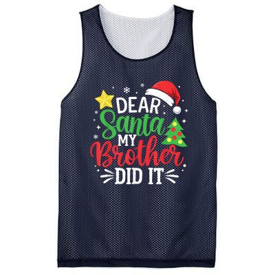 Dear Santa My Brother Did It Xmas Family Mesh Reversible Basketball Jersey Tank