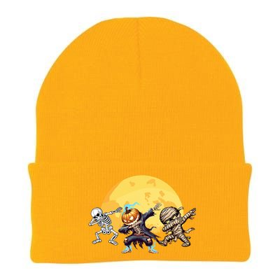 Dabbing Skeleton Mummy Spooky Squad Halloween Gift Knit Cap Winter Beanie