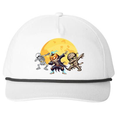 Dabbing Skeleton Mummy Spooky Squad Halloween Gift Snapback Five-Panel Rope Hat