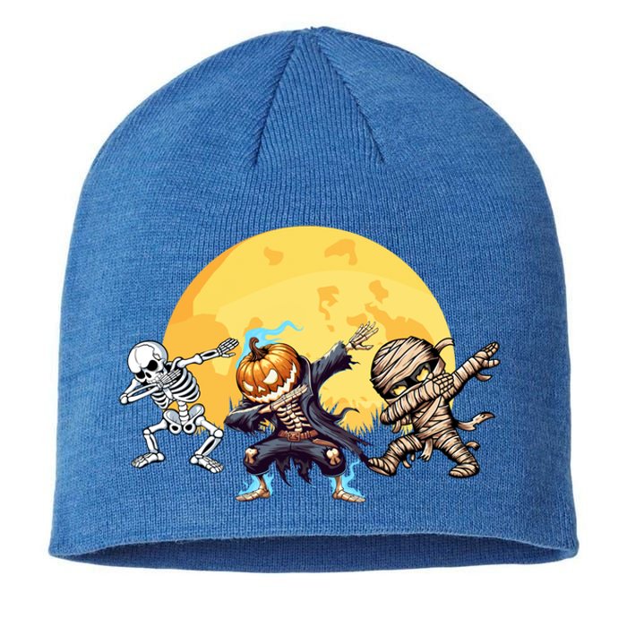 Dabbing Skeleton Mummy Spooky Squad Halloween Gift Sustainable Beanie