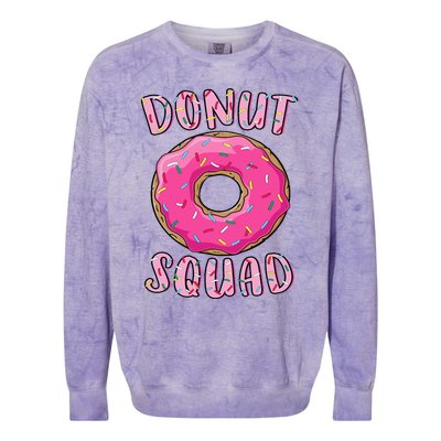 Donut Squad Matching Donut Party Pink Doughnut Sprinkles Colorblast Crewneck Sweatshirt