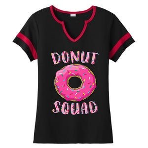 Donut Squad Matching Donut Party Pink Doughnut Sprinkles Ladies Halftime Notch Neck Tee