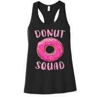 Donut Squad Matching Donut Party Pink Doughnut Sprinkles Women's Racerback Tank