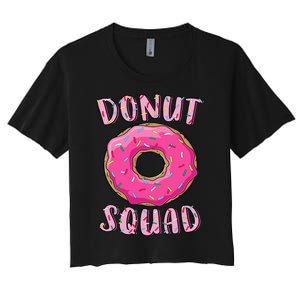 Donut Squad Matching Donut Party Pink Doughnut Sprinkles Women's Crop Top Tee