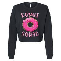 Donut Squad Matching Donut Party Pink Doughnut Sprinkles Cropped Pullover Crew