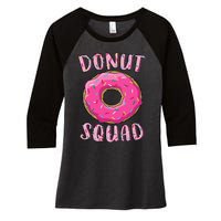 Donut Squad Matching Donut Party Pink Doughnut Sprinkles Women's Tri-Blend 3/4-Sleeve Raglan Shirt