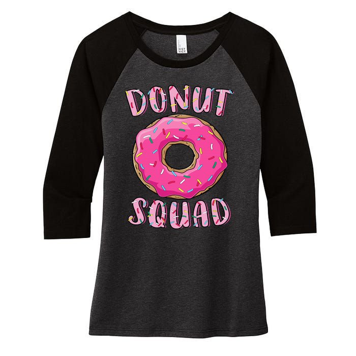 Donut Squad Matching Donut Party Pink Doughnut Sprinkles Women's Tri-Blend 3/4-Sleeve Raglan Shirt