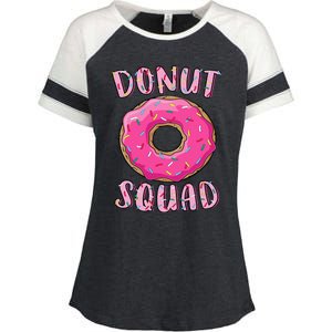 Donut Squad Matching Donut Party Pink Doughnut Sprinkles Enza Ladies Jersey Colorblock Tee