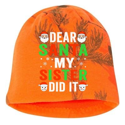 Dear Santa My Sister Did It Christmas Sister Brother Pajamas Kati - Camo Knit Beanie