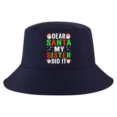 Dear Santa My Sister Did It Christmas Sister Brother Pajamas Cool Comfort Performance Bucket Hat