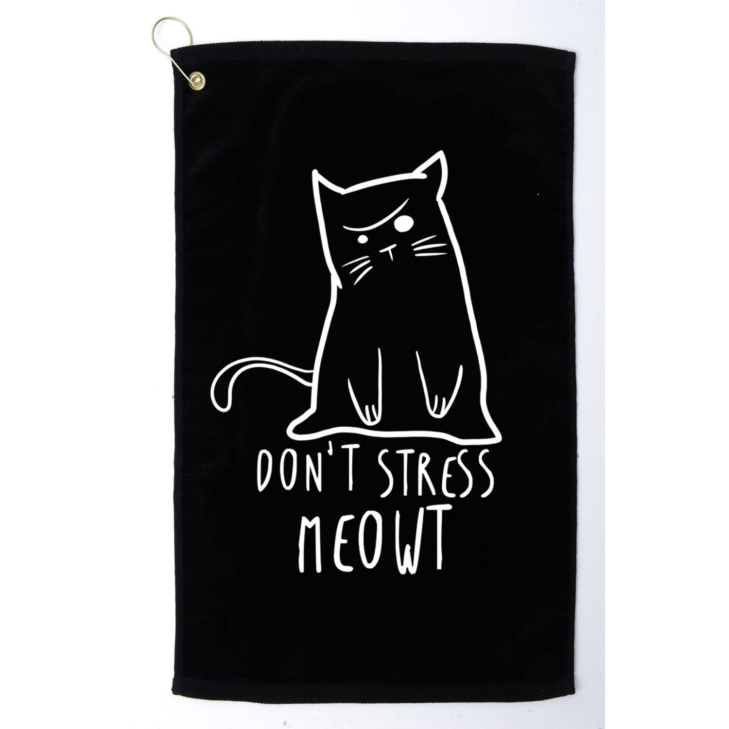 Dont Stress Meowt Funny Cat Humour Kitty Owner Cat Mom Dad Cute Gift Golf Towel