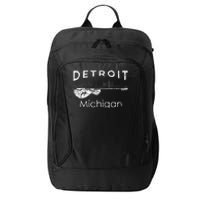 Detroit Souvenir Michigan Music Electric Guitar City Backpack