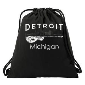 Detroit Souvenir Michigan Music Electric Guitar Drawstring Bag