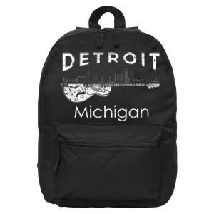 Detroit Souvenir Michigan Music Electric Guitar 16 in Basic Backpack