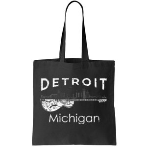 Detroit Souvenir Michigan Music Electric Guitar Tote Bag