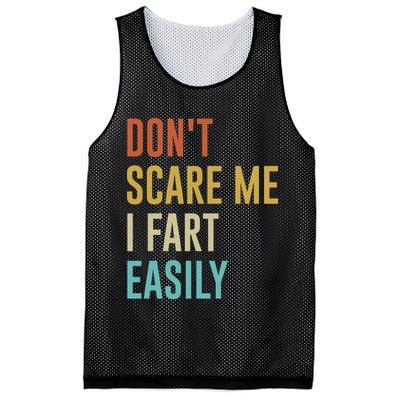 Dont Scare Me I Fart Easily Retro Funny Flatulence For Dads Mesh Reversible Basketball Jersey Tank