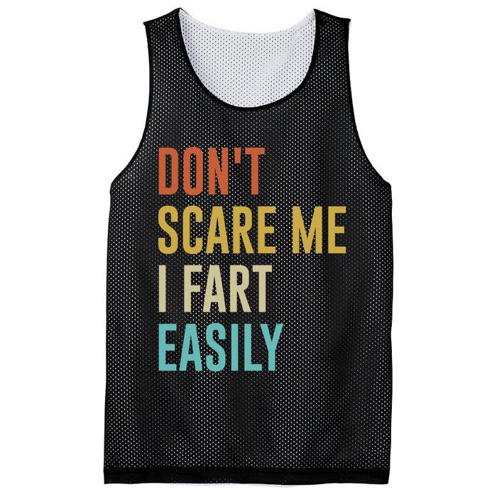 Dont Scare Me I Fart Easily Retro Funny Flatulence For Dads Mesh Reversible Basketball Jersey Tank