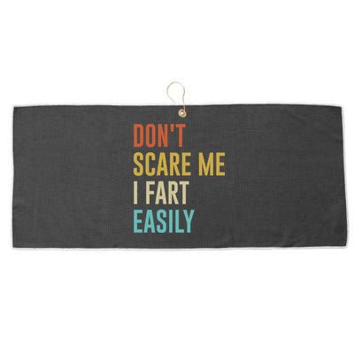 Dont Scare Me I Fart Easily Retro Funny Flatulence For Dads Large Microfiber Waffle Golf Towel