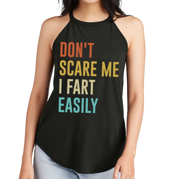 Dont Scare Me I Fart Easily Retro Funny Flatulence For Dads Women's Perfect Tri Rocker Tank