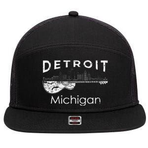 Detroit Souvenir Michigan Music Electric Guitar 7 Panel Mesh Trucker Snapback Hat