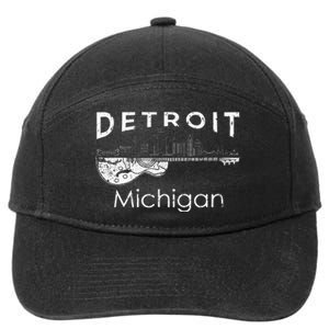 Detroit Souvenir Michigan Music Electric Guitar 7-Panel Snapback Hat