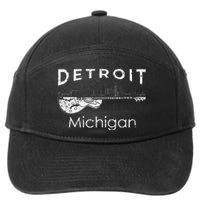 Detroit Souvenir Michigan Music Electric Guitar 7-Panel Snapback Hat