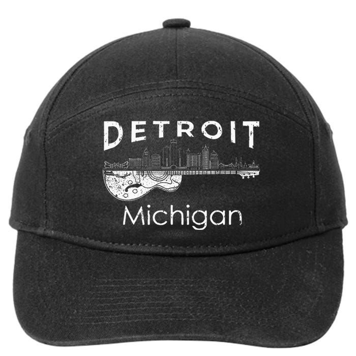 Detroit Souvenir Michigan Music Electric Guitar 7-Panel Snapback Hat