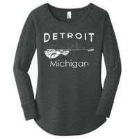 Detroit Souvenir Michigan Music Electric Guitar Women's Perfect Tri Tunic Long Sleeve Shirt