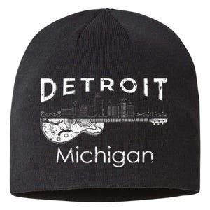 Detroit Souvenir Michigan Music Electric Guitar Sustainable Beanie