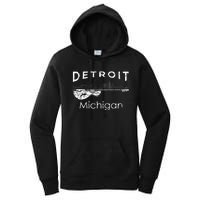 Detroit Souvenir Michigan Music Electric Guitar Women's Pullover Hoodie