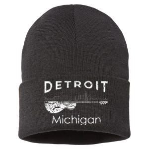 Detroit Souvenir Michigan Music Electric Guitar Sustainable Knit Beanie