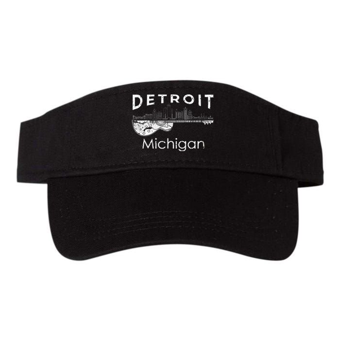 Detroit Souvenir Michigan Music Electric Guitar Valucap Bio-Washed Visor