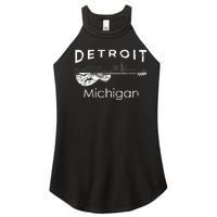 Detroit Souvenir Michigan Music Electric Guitar Women's Perfect Tri Rocker Tank