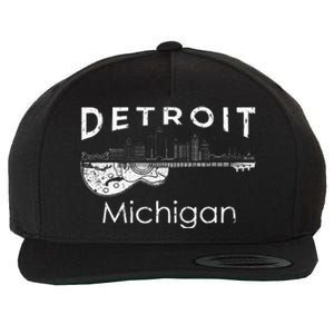 Detroit Souvenir Michigan Music Electric Guitar Wool Snapback Cap