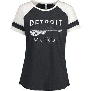 Detroit Souvenir Michigan Music Electric Guitar Enza Ladies Jersey Colorblock Tee