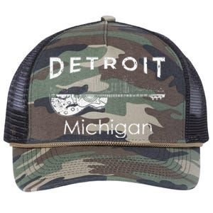 Detroit Souvenir Michigan Music Electric Guitar Retro Rope Trucker Hat Cap