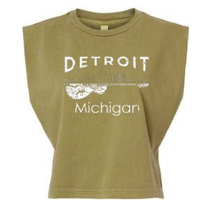 Detroit Souvenir Michigan Music Electric Guitar Garment-Dyed Women's Muscle Tee