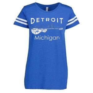 Detroit Souvenir Michigan Music Electric Guitar Enza Ladies Jersey Football T-Shirt