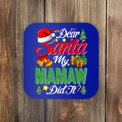 Dear Santa My Mamaw Did It Christmas Xmas Family Pajama Great Gift Coaster