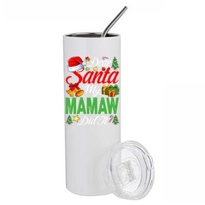 Dear Santa My Mamaw Did It Christmas Xmas Family Pajama Great Gift Stainless Steel Tumbler