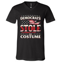 Democrats Stole My Costume Trump 2024 Halloween Costume V-Neck T-Shirt