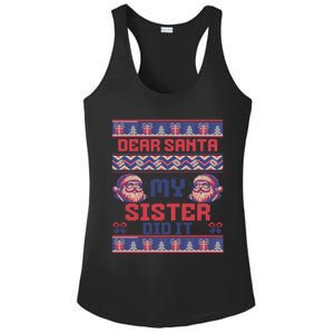 Dear Santa My Sister Did It Funny Ugly Christmas Design Cute Gift Ladies PosiCharge Competitor Racerback Tank