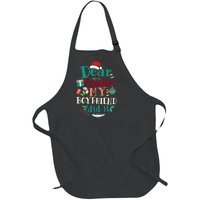 Dear Santa My Boyfriend Did It Funny Christmas Pajama Full-Length Apron With Pockets