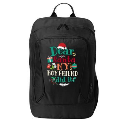 Dear Santa My Boyfriend Did It Funny Christmas Pajama City Backpack