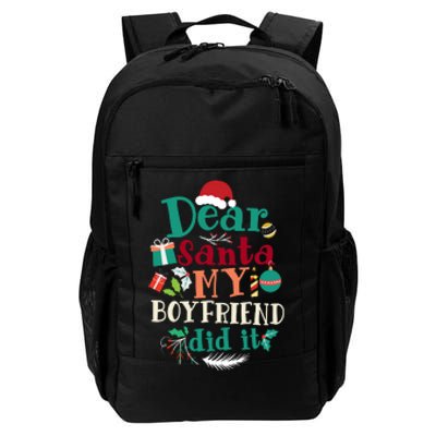 Dear Santa My Boyfriend Did It Funny Christmas Pajama Daily Commute Backpack